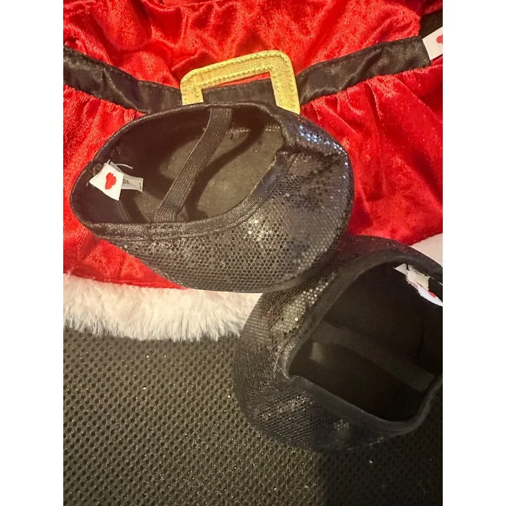 Build A Bear Workshop Santa-Inspired Red‎ Velvet Christmas Santa & Sequin Shoes